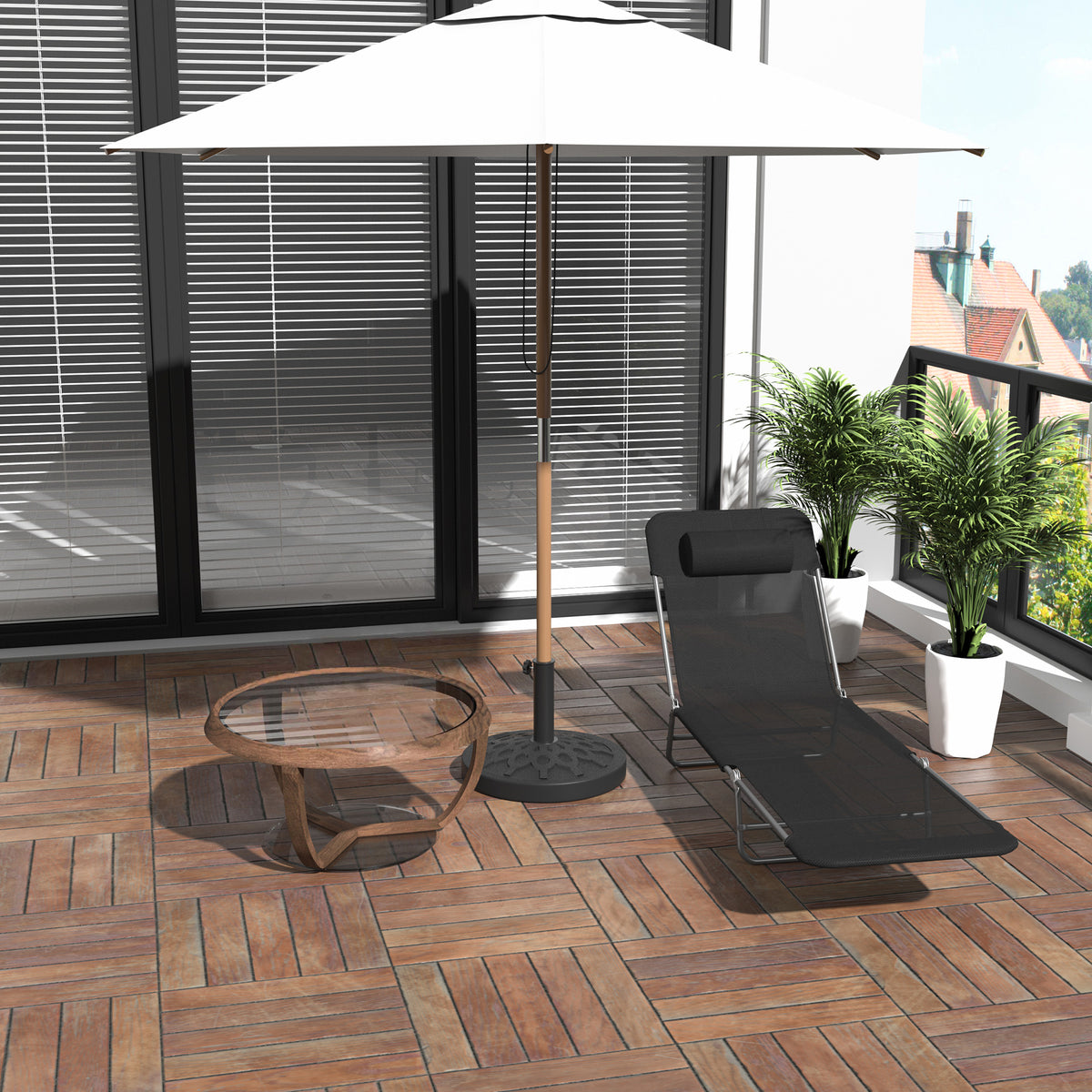 Folding Chaise Lounge Pool Chairs — Outdoor Sun Tanning Chairs with Pillow — product image 3