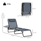 Folding Chaise Lounge Pool Chair with 4-Position Reclining Back — product image 2