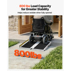 Portable Wheelchair Ramp, 2FT, Non-Slip Aluminum Folding Handicap Ramp For Wheelchair, 800 Lbs Capacity, Door Threshold Ramps For Home Steps, Stairs, Entry, Threshold, Doorways, Scooter, Curbs — product image 3
