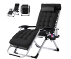 Black zero-gravity patio recliner