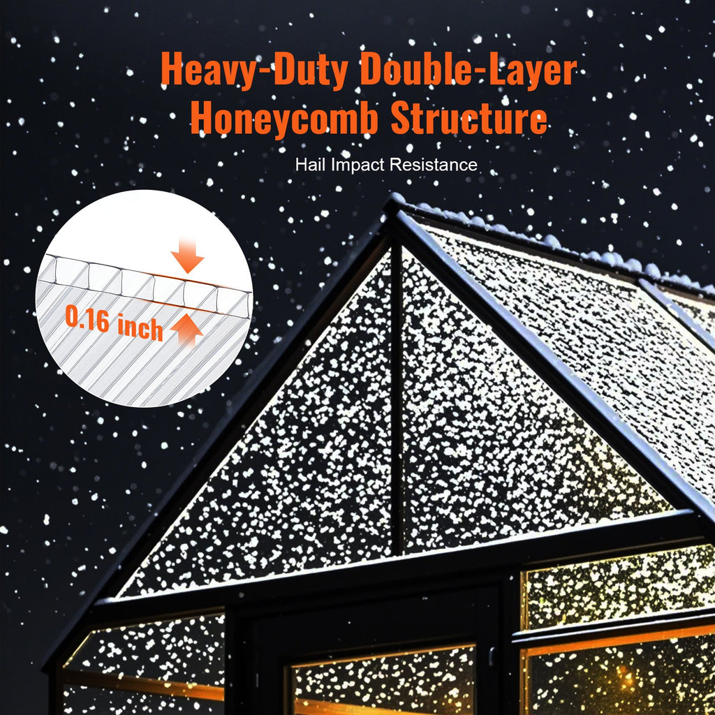 14 Pack Polycarbonate Greenhouse Panels, 2' X 4' X 0.16'' Roof Panels Sheets, Waterproof UV Protected Corrugated Plastic Roofing, Impact Resistance Clear Roofing Sheets For Greenhouse/Garden — product image 3
