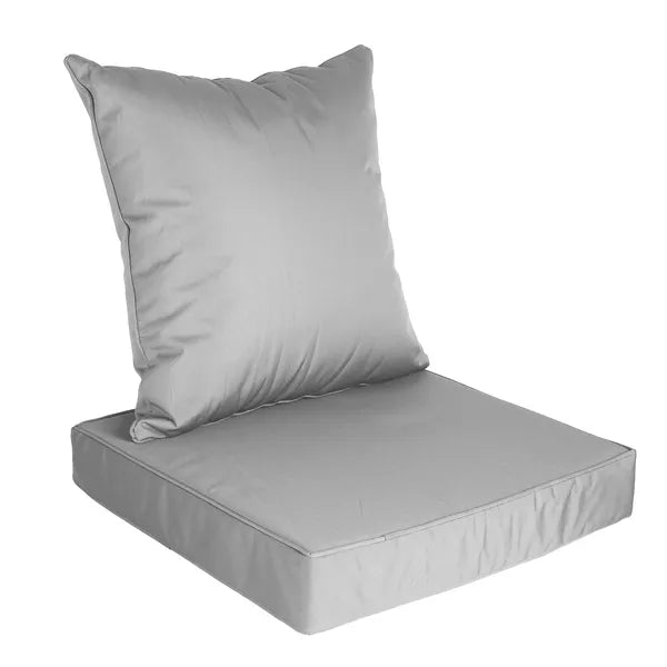 Outdoor patio seat cushion and back pillow set