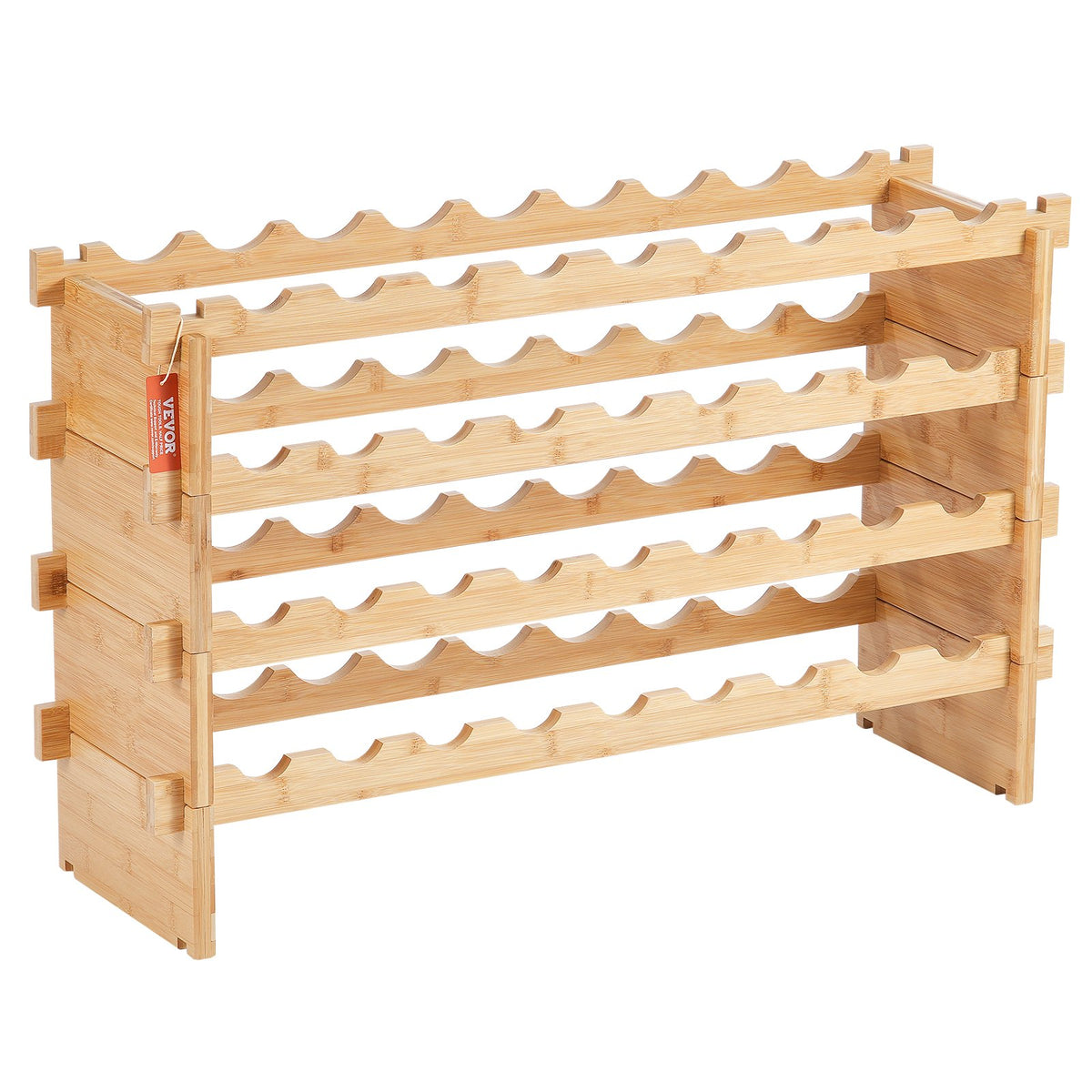 36 Bottle Stackable Modular Wine Rack Bamboo Wood Display Shelf 4-Tier — product image 3