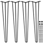 Hairpin Table Legs 28" Black Set of 4 Desk Legs 880lbs Load Capacity (Each 220lbs) Hairpin — image 3