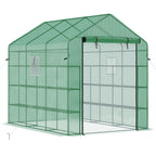 8 X 6 X 7 Temporary Greenhouse for Growing Flowers with Mesh Door & Windows Green — product image 1
