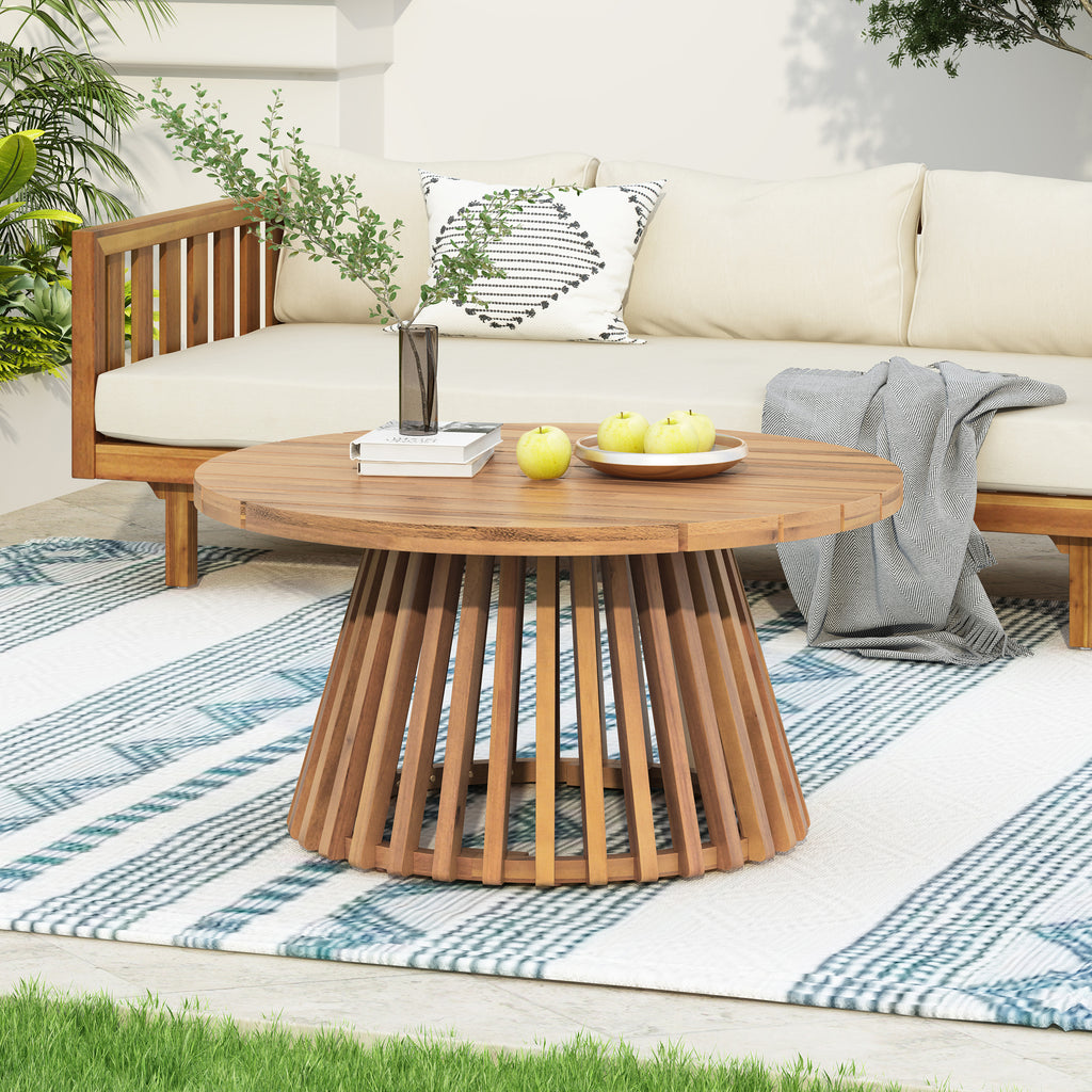 Acacia Wood Patio Coffee Table — product image 1