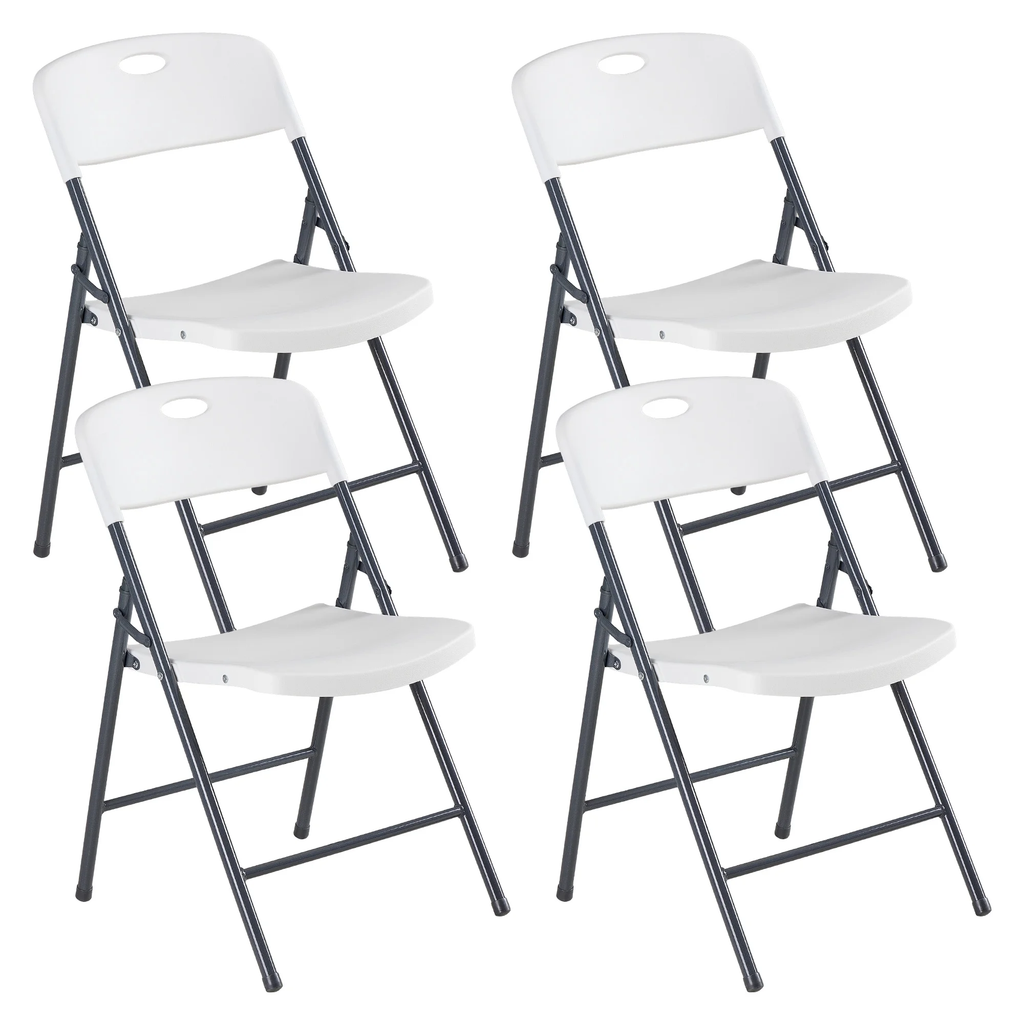 Folding Chair, Sturdy And Durable, Plastic Stackable Portable Dining Table And Chair Set — product image 3