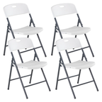 Folding Chair, Sturdy And Durable, Plastic Stackable Portable Dining Table And Chair Set — product image 3