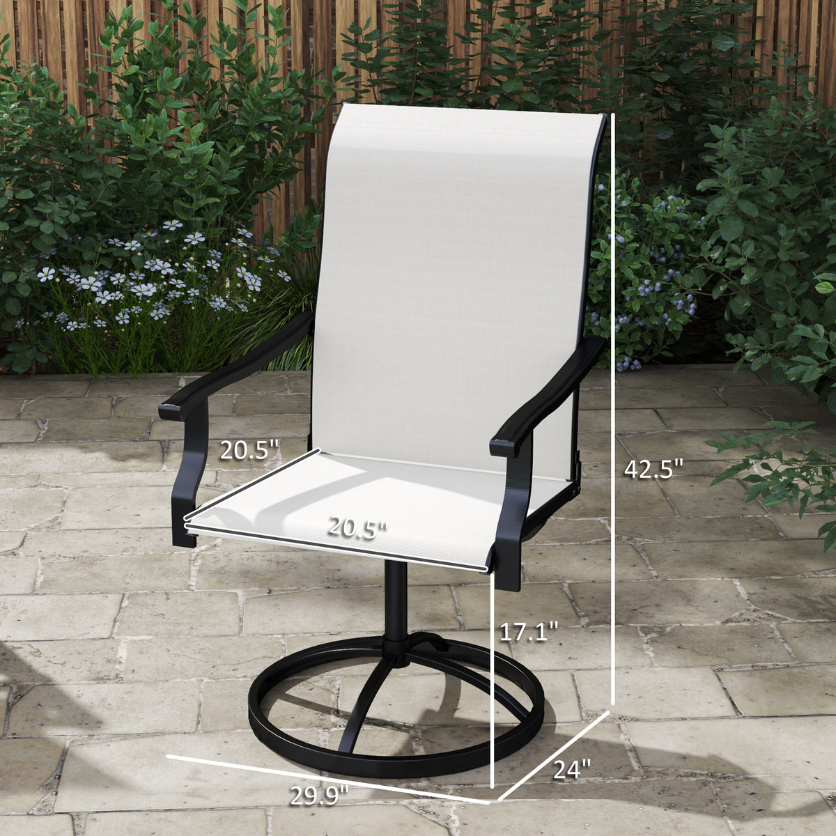 Patio Swivel Chairs Set of 2 — Lawn — product image 2