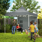 10 x 10 Heavy Duty Pop Up Canopy Tent with Sidewall, UPF50+ Instant Sun Shelter with Storage Pockets, Gray — product image 2
