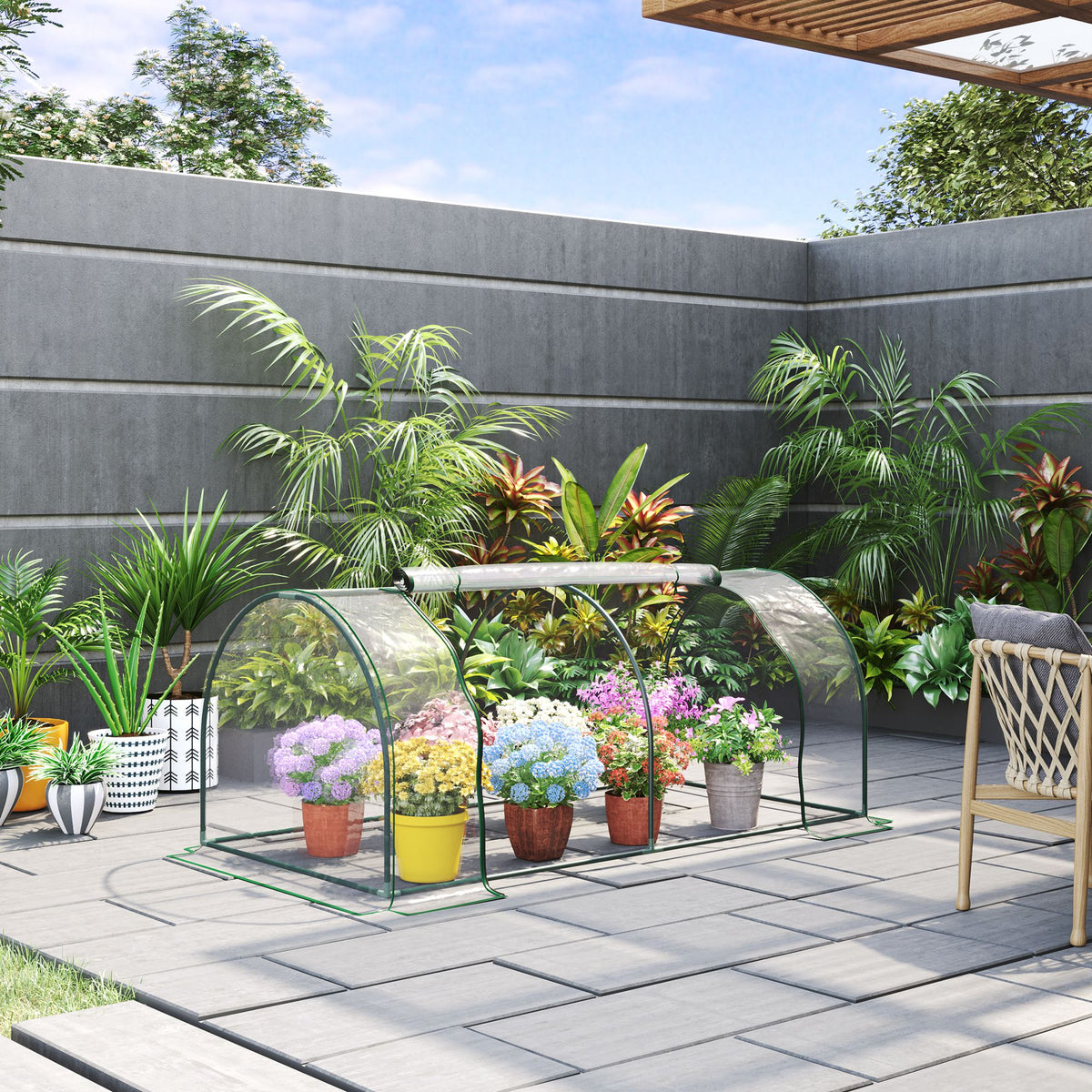 7 L X 3 W X 2.5 H Portable Tunnel Greenhouse for Outdoor Garden Hot House with 4 — product image 2