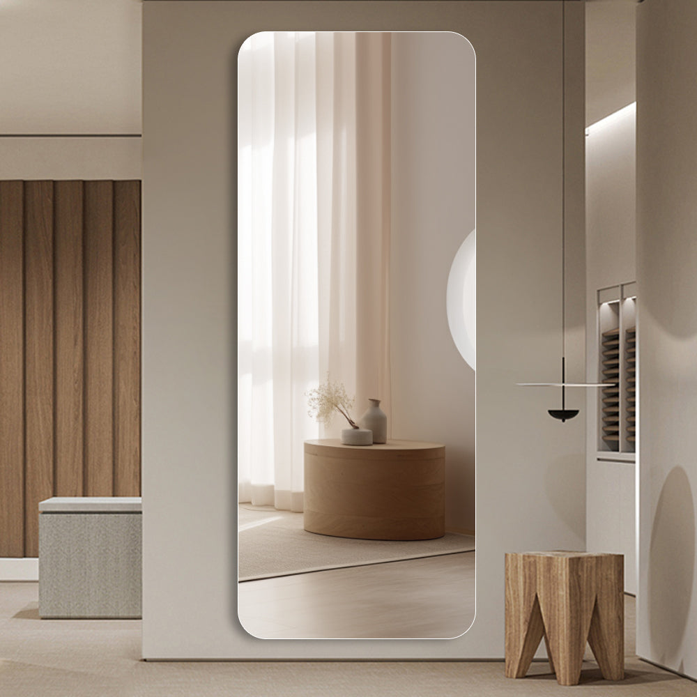 65 X 24 Inch Full Body Round Corner Mirror for Living Room Bedroom Cloakroom Wall — product image 1