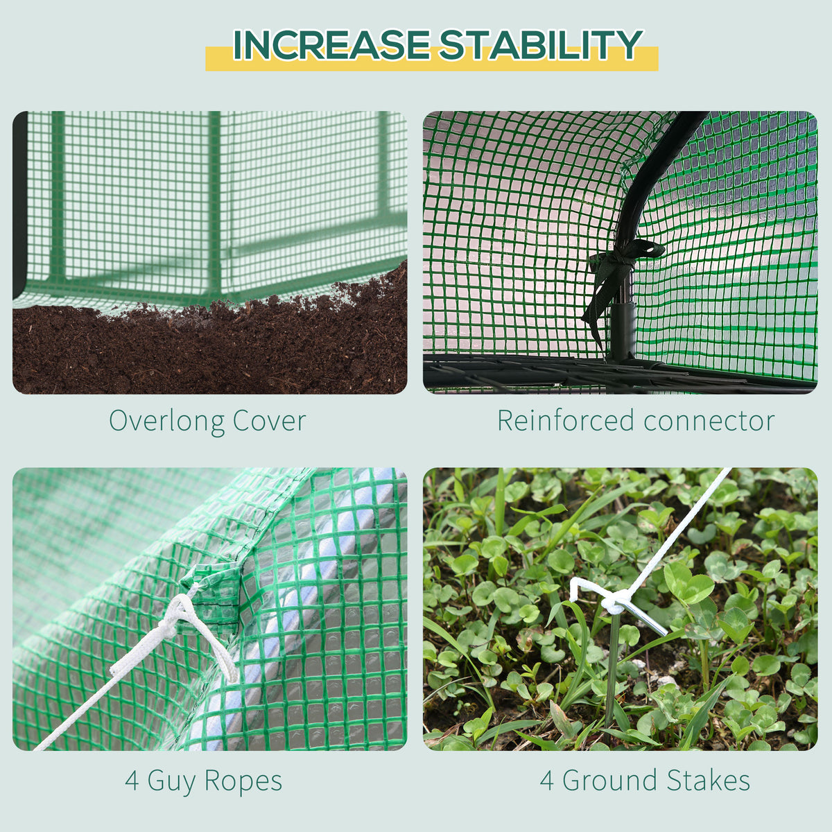 8 X 6 X 7 Temporary Greenhouse for Growing Flowers with Mesh Door & Windows Green — product image 2