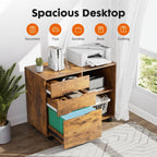 3 Drawer Mobile Rolling Lateral File Cabinet For Home Office And Kids Room — product image 2