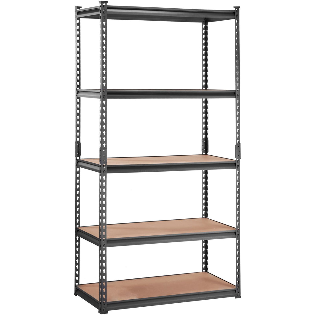 VEVOR Storage Shelving Unit, 5-Tier Adjustable, 2000 Lbs Capacity, Heavy Duty Garage Shelves Metal Organizer Utility Rack, Black,  For Kitchen Pantry Basement Bathroom Laundry — product image 1