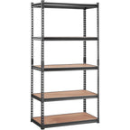 VEVOR Storage Shelving Unit, 5-Tier Adjustable, 2000 Lbs Capacity, Heavy Duty Garage Shelves Metal Organizer Utility Rack, Black,  For Kitchen Pantry Basement Bathroom Laundry — product image 1