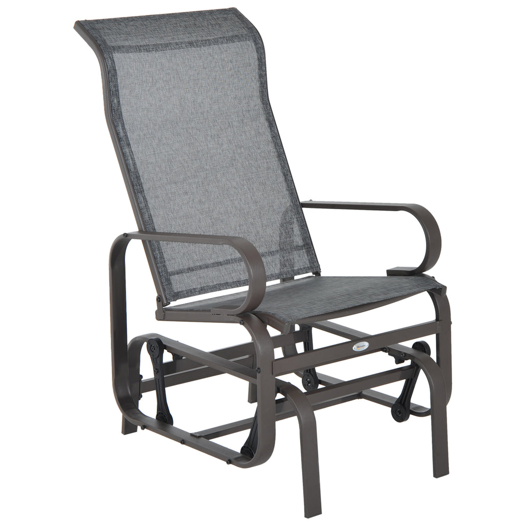  Outdoor Patio Glider Rocker, Metal High-Back Chair for Outdoor Use - Gray — product image 1