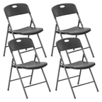 Folding Chair, Sturdy And Durable, Plastic Stackable Portable Dining Table And Chair Set — product image 1