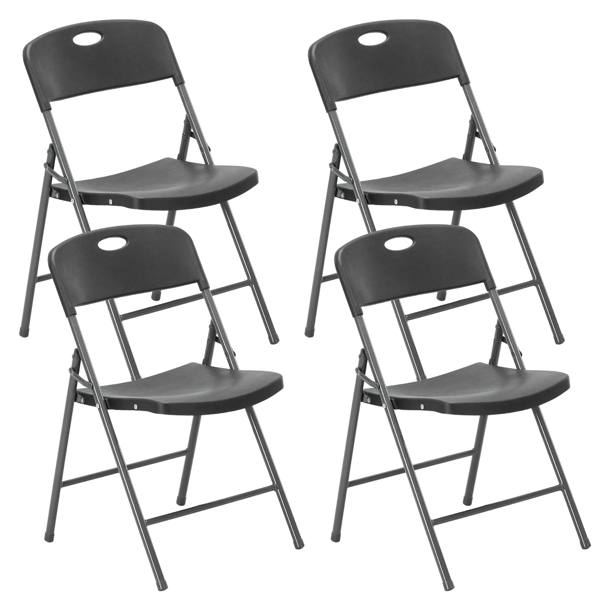 Folding Chair, Sturdy And Durable, Plastic Stackable Portable Dining Table And Chair Set — product image 1