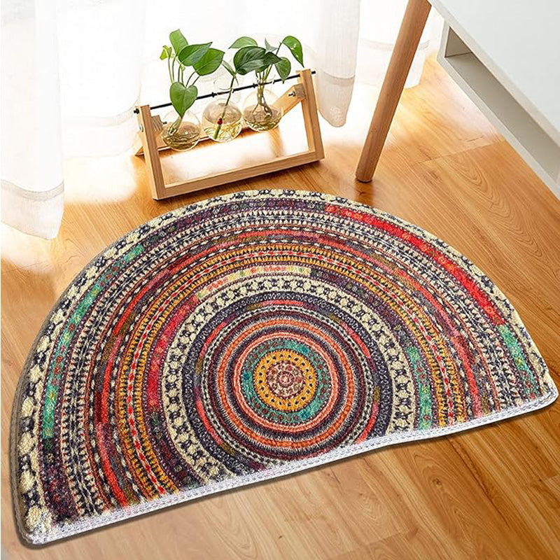 Bohemian Vintage Semi Circular Carpet — Half Round Door Mat — product image 1