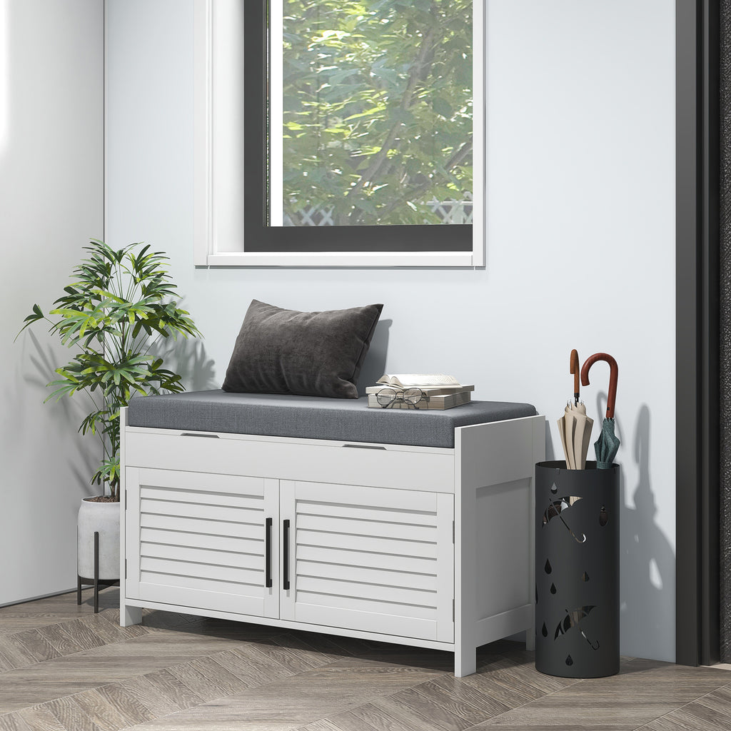 Shoe Storage Bench — Modern Entryway Bench with Cushion — product image 2