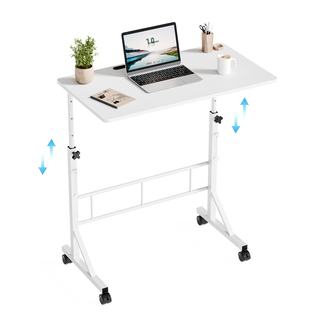 31.5-inch Adjustable-height Mobile Desk, Equipped With Locking Wheels And Clasps, Suitable For Mobile Desks And Active Home Offices — product image 1