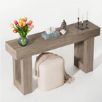 Long Console Table Wooden Rectangular Sofa Table Behind the Couch — product image 3