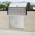 BBQ Access Door, 31W X 24H Inch Double Outdoor Kitchen Door, Stainless Steel Flush Mount Door, Double Wall Vertical Door With Handles And Hooks, For BBQ Island, Grilling Station, Outside Cabinet — product image 1