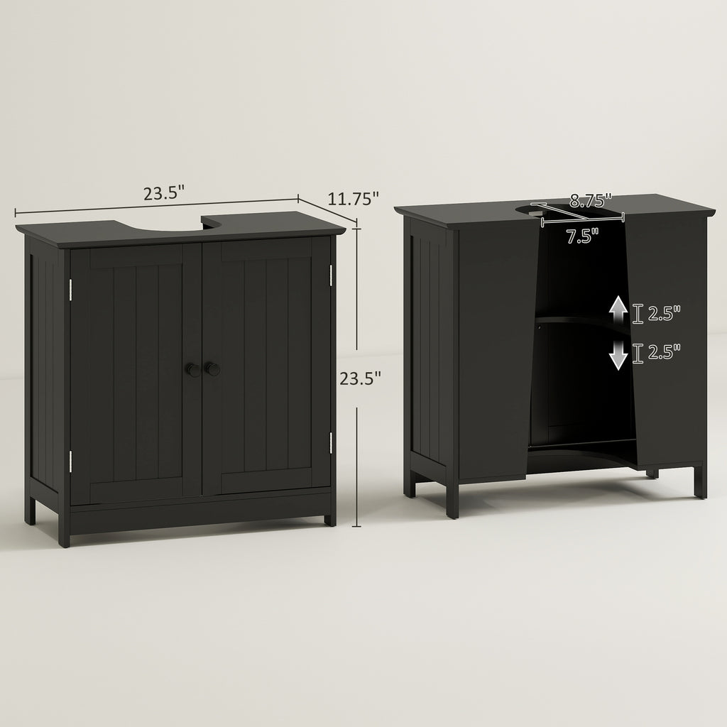 Under Sink Bathroom Cabinet — Pedestal Sink Storage Cabinet with 2 Doors — product image 3