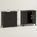 Under Sink Bathroom Cabinet — Pedestal Sink Storage Cabinet with 2 Doors — product image 3