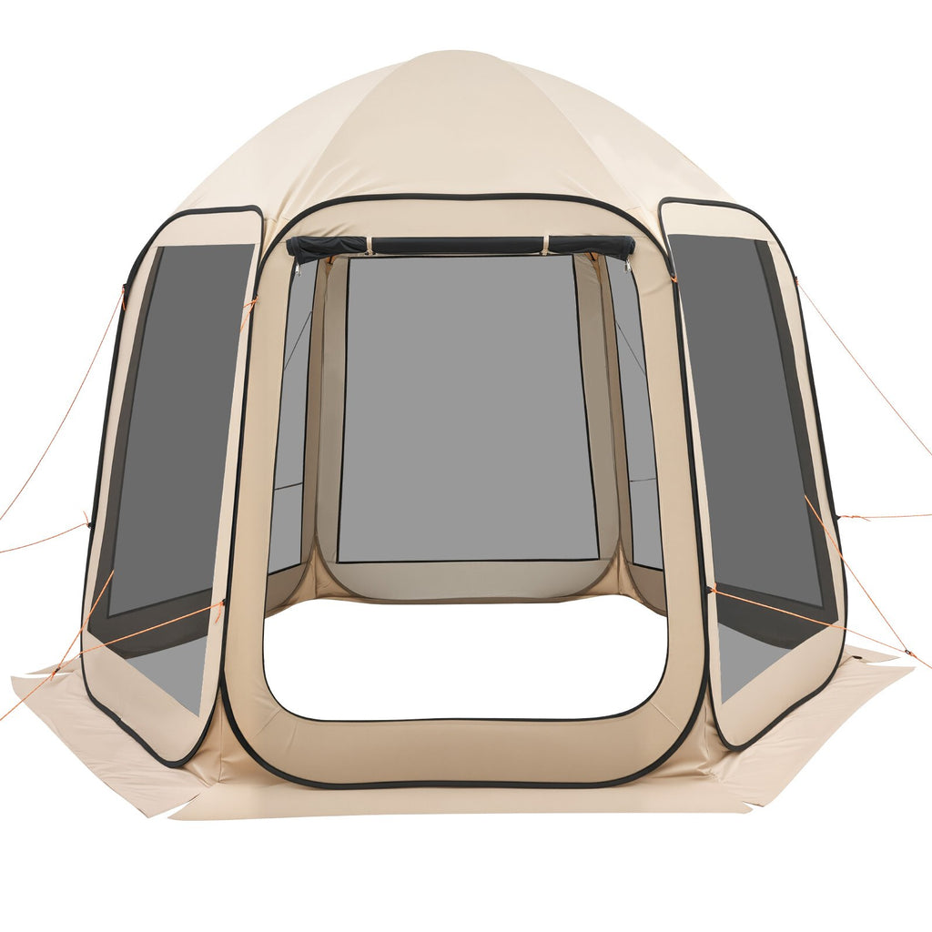 Screen House Tent, 10 X 9.2 Ft, 4-8 Person Pop Up Screen Tent, Portable Screened In Canopy With Carry Bag, Netting Sides, Ground Stakes, For Garden, Patio, Backyard, Outdoor Activities, Beige — product image 1