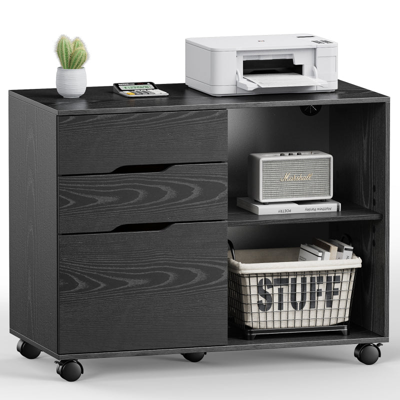 3 Drawer Mobile Rolling Lateral File Cabinet For Home Office And Kids Room — product image 1
