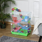 5 Tiers Hamster Cage Portable Animal Travel Carrier w/ Exercise Wheels Tube — product image 2