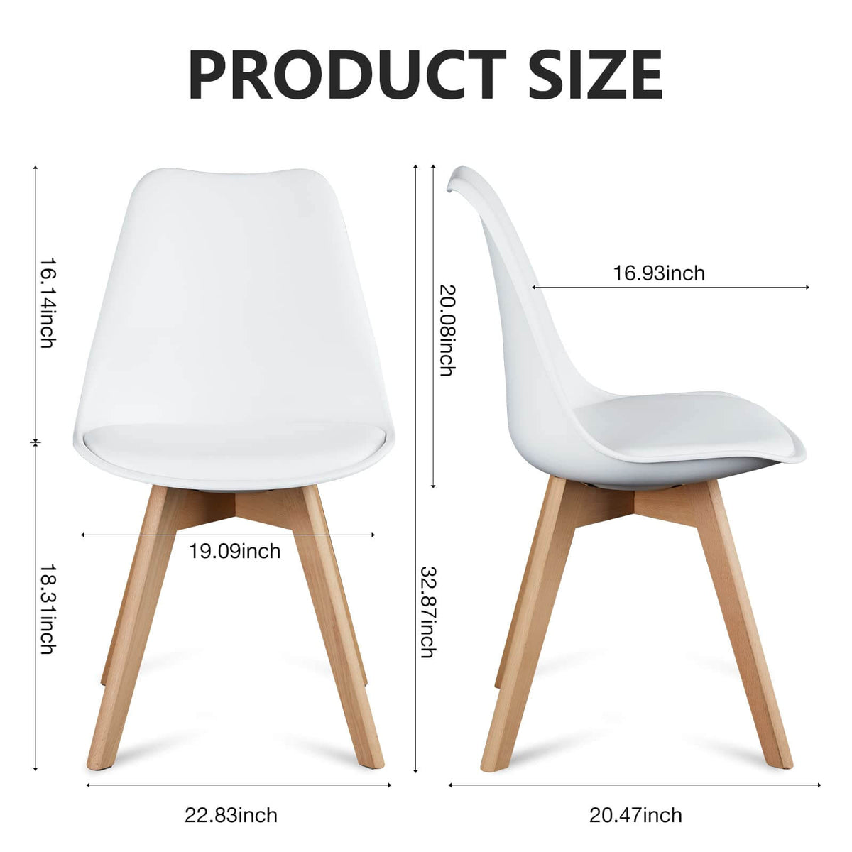 Black upholstered dining chairs — view 2