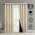 Polyester Grommets Thermal Insulated With Coated Lining 52 In. W X 84 In. L Indoor Blackout Curtains Set Of 2 — product image 1