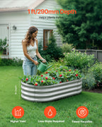 Metal Raised Garden Bed, 4 X 2 X 1 Ft Oval Outdoor Galvanized Planter Garden Box, Open Bottom Design, Large Planter Raised Bed For Growing Vegetables, Flowers, And Succulents, Galvanized Color — product image 3