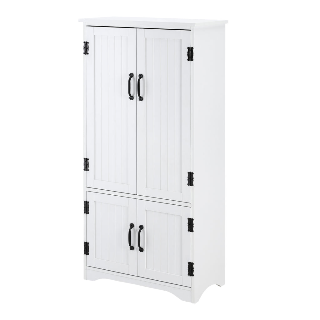 Accent Floor Storage Cabinet Kitchen Pantry with Adjustable Shelves and 2 Lower Doors, White — product image 1