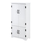 Accent Floor Storage Cabinet Kitchen Pantry with Adjustable Shelves and 2 Lower Doors, White — product image 1