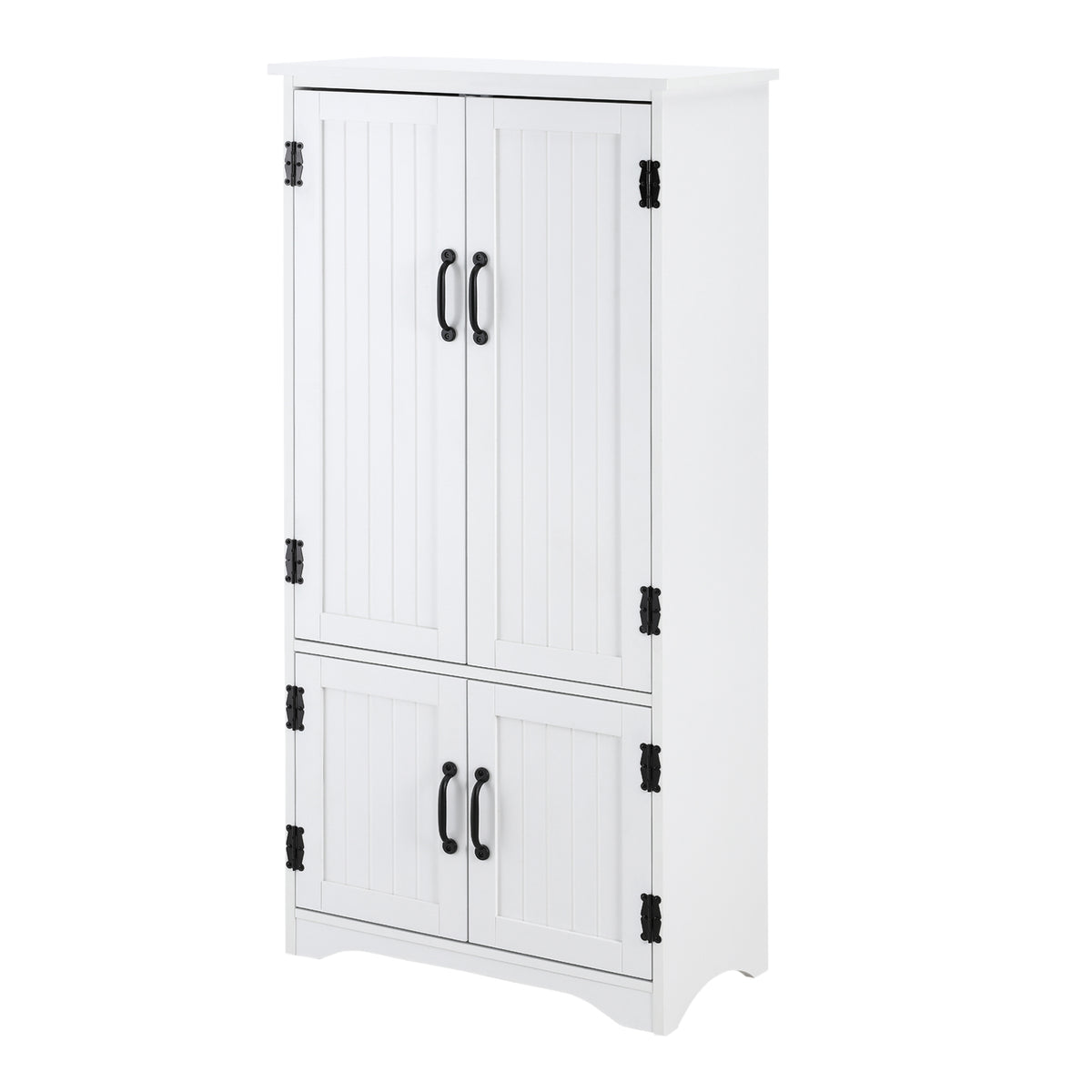 Accent Floor Storage Cabinet Kitchen Pantry with Adjustable Shelves and 2 Lower Doors, White — product image 1