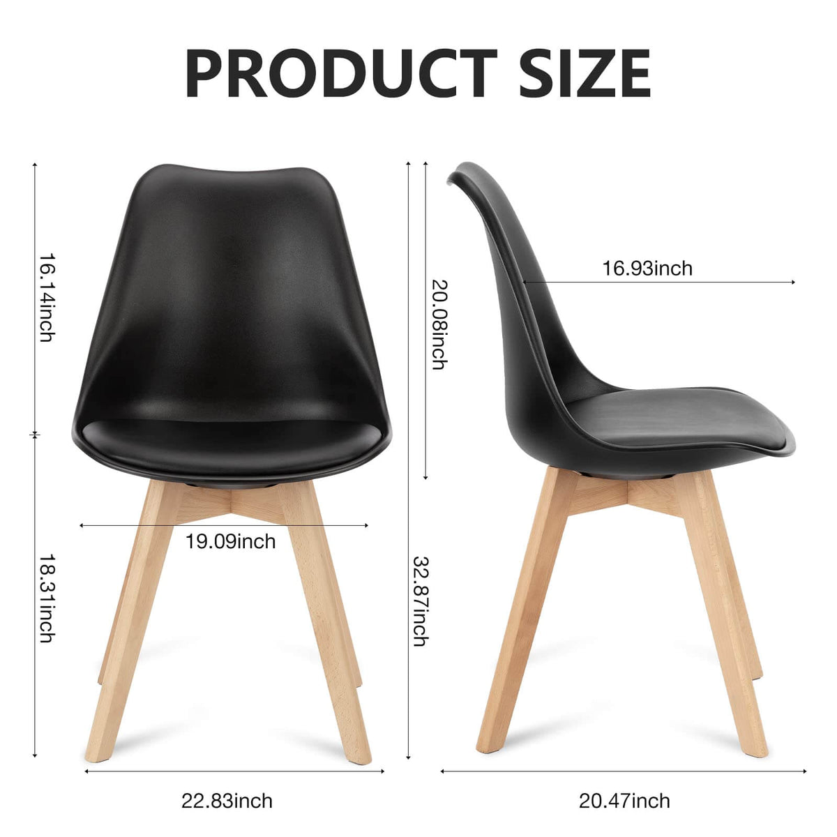 Black upholstered dining chairs