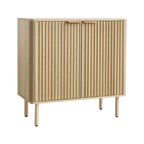 Coffee Bar Cabinet — Mid Century Fluted Coffee Bar Table with 2-Tier Storage — product image 1