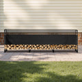12.7FT Outdoor Firewood Rack With Cover, 152x14.2x46.1in,Heavy Duty Firewood Holder & 600D Oxford Waterproof Cover For Fireplace, Patio, Indoor/Outdoor Log Storage Rack For 3/4 Cord Of Firewood — product image 1