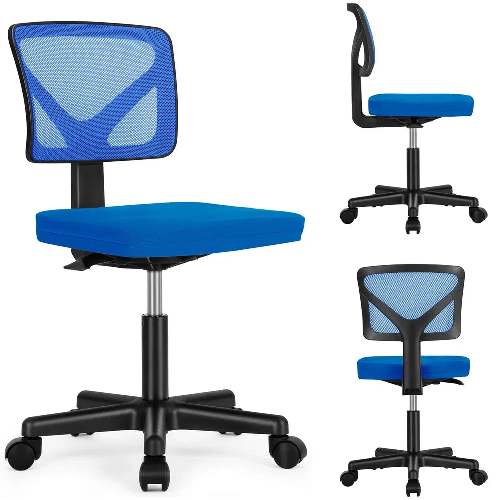 Low-Back Mesh Armless Office Chair,Swivel Rolling Computer Chair No Arms With Lumbar Support — product image 1
