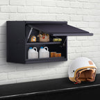 VEVOR Metal Storage Cabinet, 120lbs Load Capacity Per Shelf, 20Tall Wall-Mounted Powder-Coating Steel Garage Cabinet With Adjustable Shelf, Press To Lock & Open Door, Perfect For Office Home Garage — product image 2
