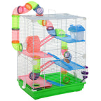 5 Tiers Hamster Cage Portable Animal Travel Carrier w/ Exercise Wheels Tube — product image 1