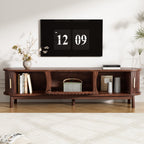 Modern Farmhouse TV Stand for 75 TVs — Wood Entertainment Center with Storage Cabinet — product image 3
