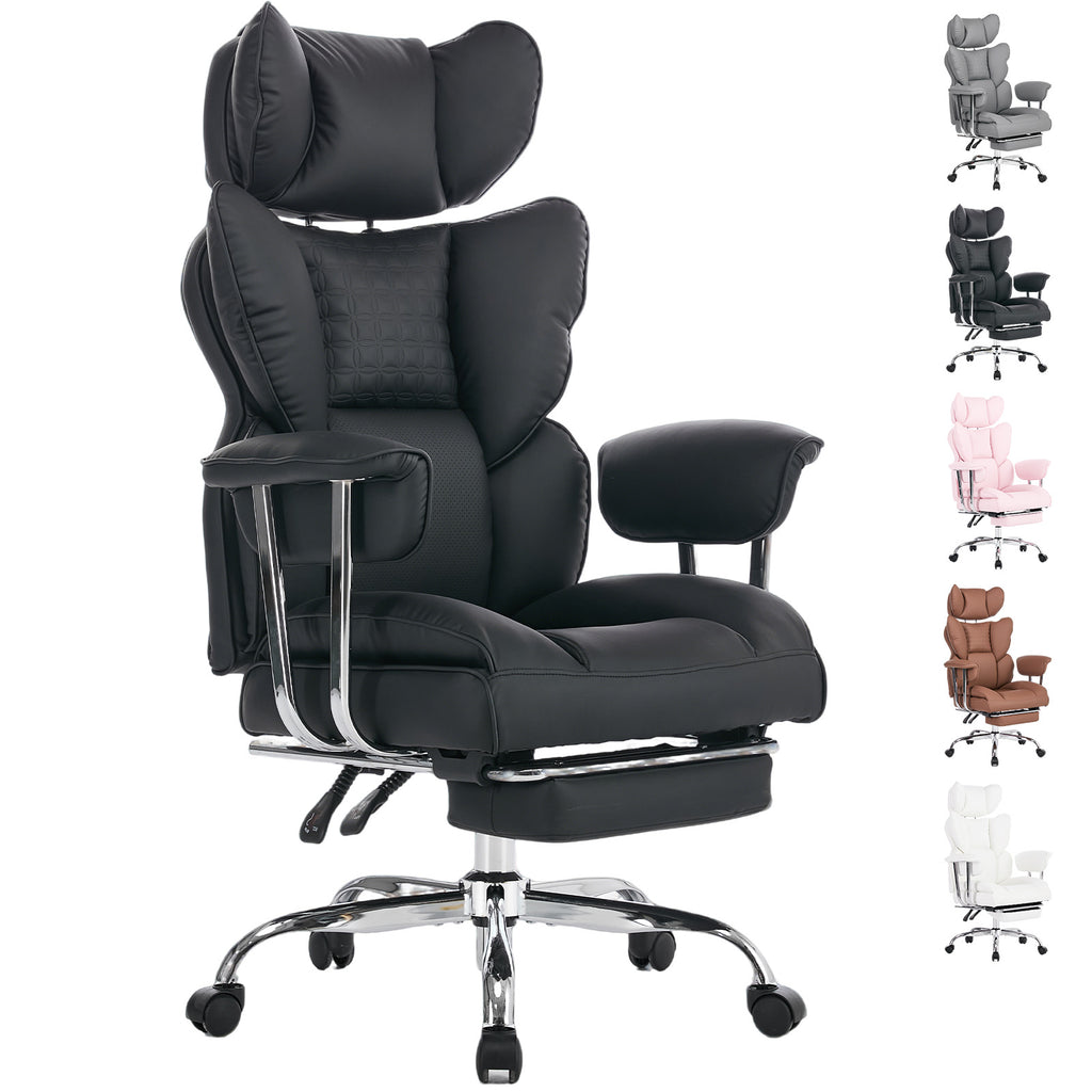 Large-sized High-back Office Chair - 350 Pounds, Anti-scratch PU Leather Executive Office Desk Chair, With Footrest, Reclining Computer Chair — product image 1