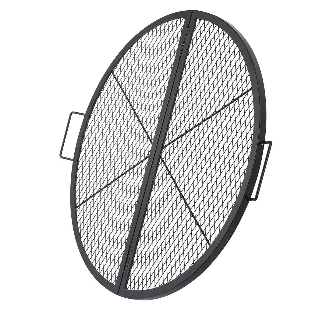 VEVOR X-Marks Fire Pit Grill Grate, Foldable Round Cooking Grate, Heavy Duty Steel Campfire BBQ Grill Grid With Handle And Support X Wire, Portable Camping Cookware For Outside Party, 36 Inch Black — product image 3