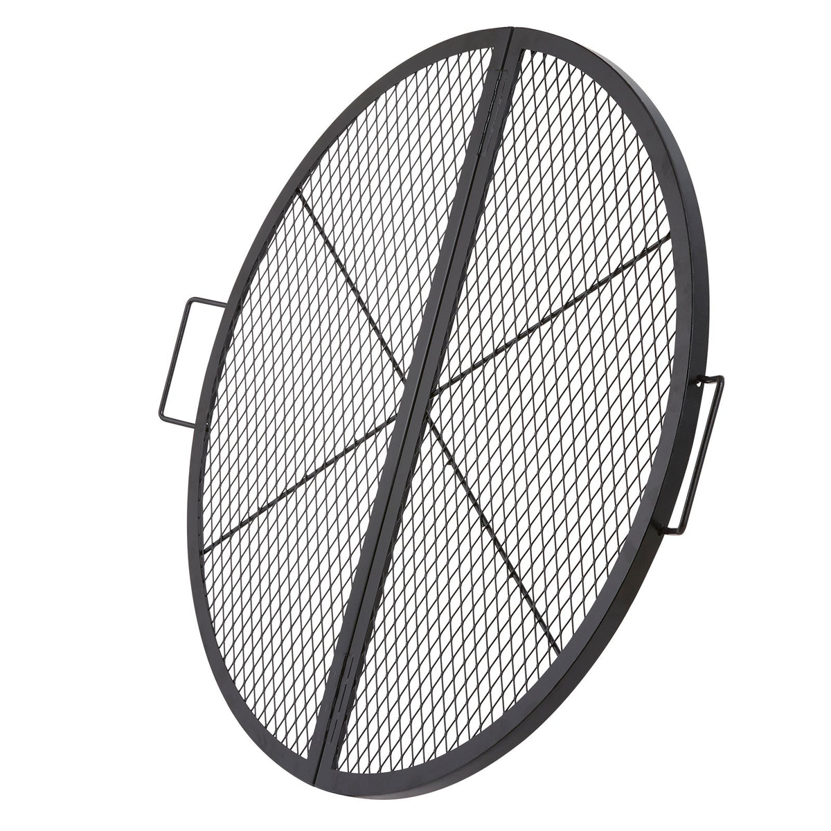 VEVOR X-Marks Fire Pit Grill Grate, Foldable Round Cooking Grate, Heavy Duty Steel Campfire BBQ Grill Grid With Handle And Support X Wire, Portable Camping Cookware For Outside Party, 36 Inch Black — product image 3