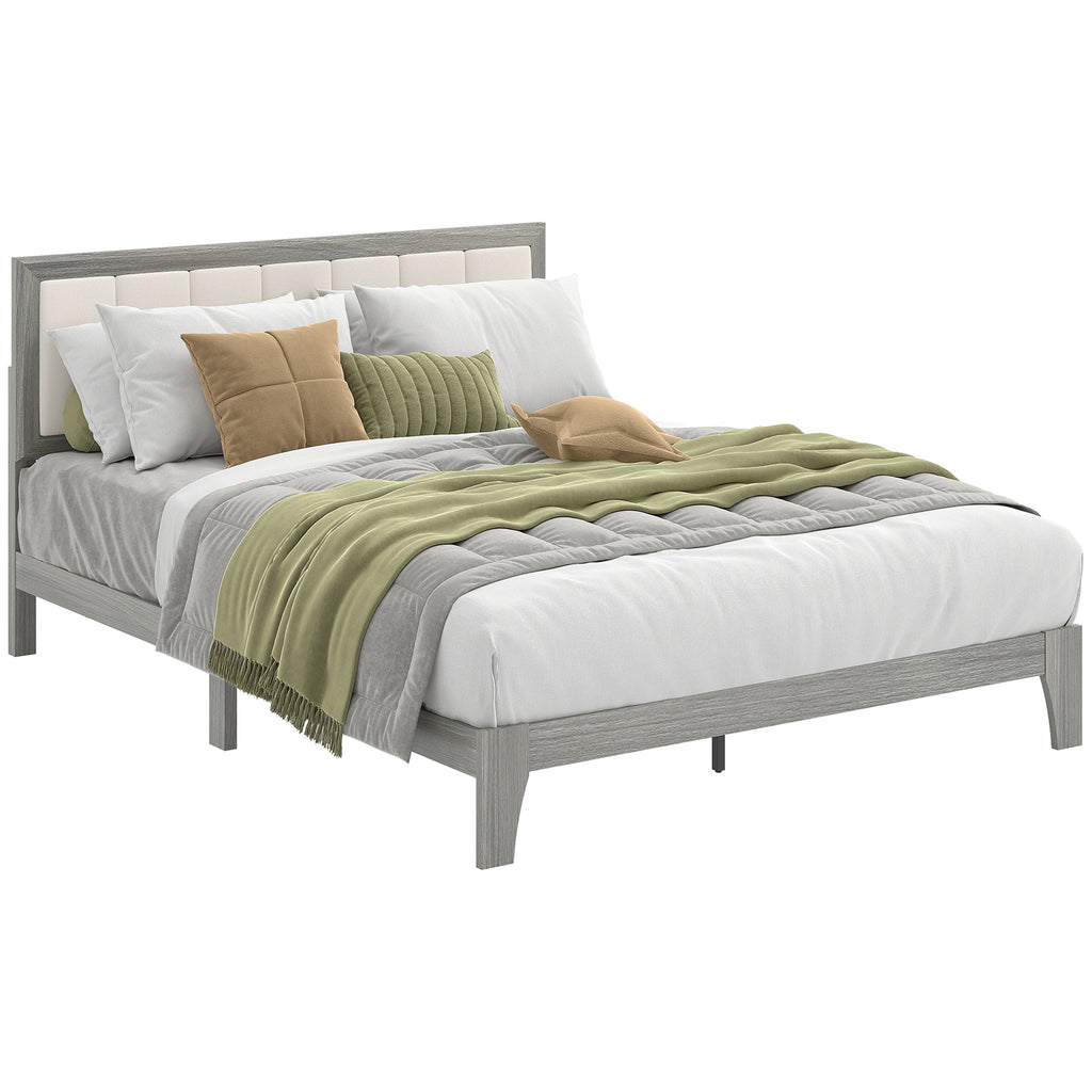 Queen Bed Frame with Headboard Queen Platform Bed Frame with Wooden Slats No Box — product image 1